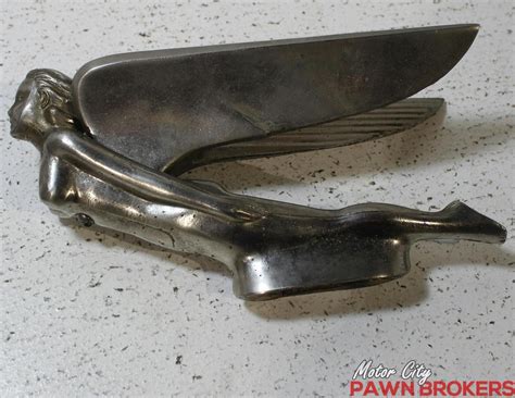 Antique Cadillac Nude Flying Woman Aluminum Piece Art Deco Hood Ornament