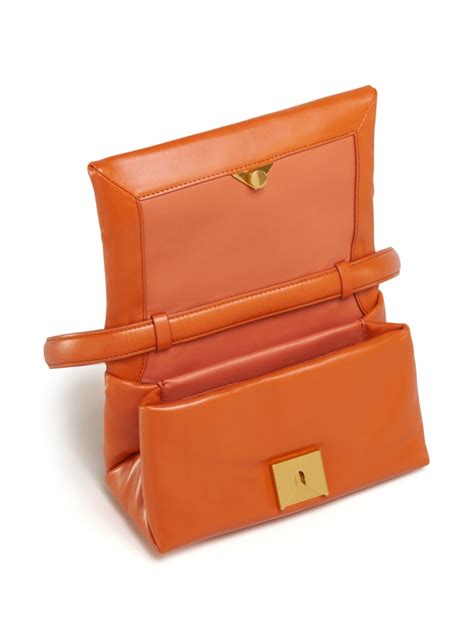 Marni Small Prisma Leather Shoulder Bag Orange FARFETCH