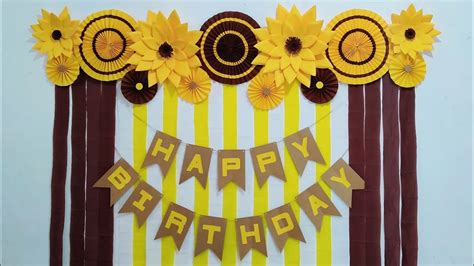 Diy Sunflower Theme Birthday Decoration Diy Birthday Ideas