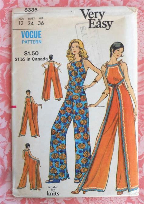 Vintage Jumpsuit Sewing Pattern Uncut Vogue 8335 Wrapfront Etsy