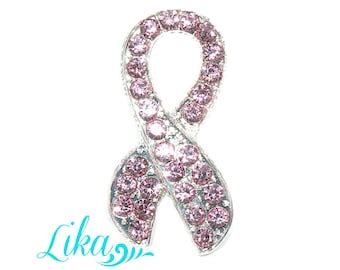 Set Of Pink Breast Cancer Ribbon Iron On Rhinestone Etsy