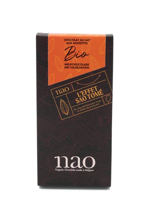 Bio Melkchocolade 45 Sao Tome Bean To Bar Met Hazelnoten Verpakte 80g