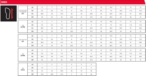 Sizing Chart - Men's Shoes – Leatt CA