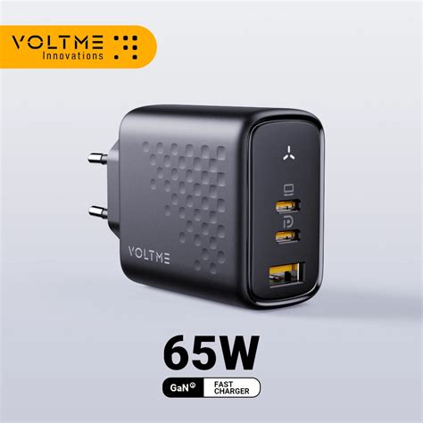 VOLTME cargador rápido GaN de 65W adaptador USB tipo C PD carga