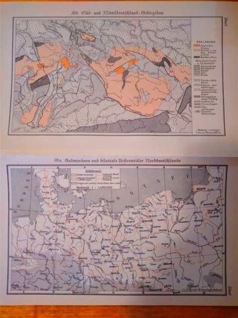 Stara Geografska Karta Geologija JuŽna I Srednja NjemaČka