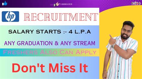 HP Company Recruitment Any Graduation Any Stream Freshers Can Also