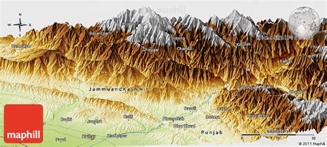 Physical Panoramic Map Of Chamba