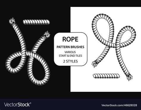 Set Of 4 Rope Pattern Brushes Royalty Free Vector Image