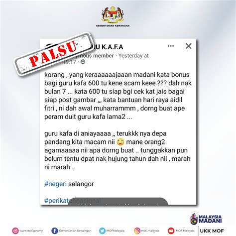 BERNAMA On Twitter RT MOFmalaysia Ini Adalah PALSU Kerajaan