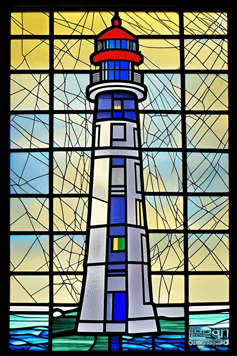 Lighthouse Stained Glass Photograph · Creative Fabrica