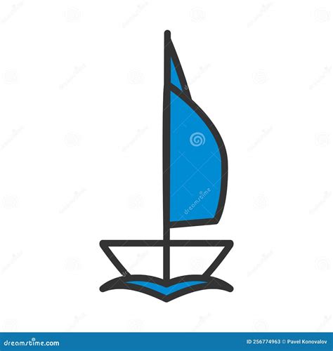 Sail Yacht Vector Icon Cartoon Vector Icon Isolated On White Background