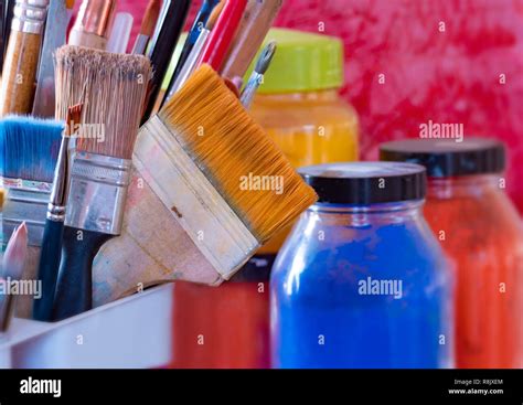 Artist Paint Brushes Close Up Stock Photo Alamy