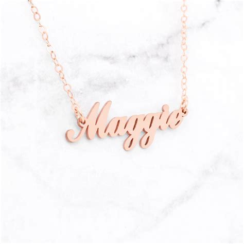 Personalized Name Plate Necklace Sincerely Silver