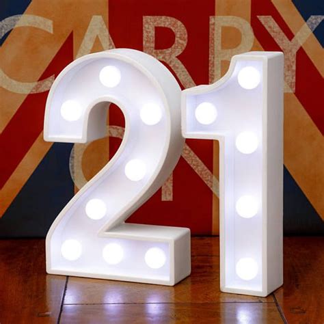 Light Up Number 21 Twenty One 21st Birthday 23cm 9 Etsy Canada Decoração Ideias