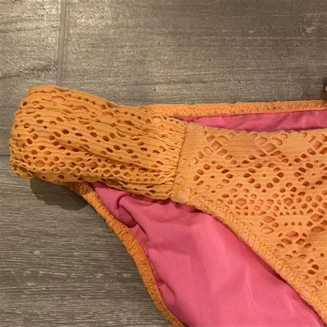 Victoria S Secret Swim Victorias Secret Orange Bikini Bottom Macrame Poshmark