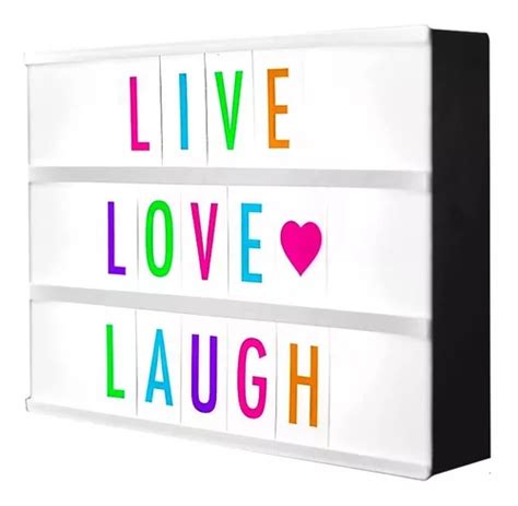 Cartel Luminoso Led Letras Colores Lightbox Tablero X