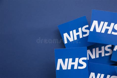 London Uk July 2021 Nhs National Health Service Logo On A Blue