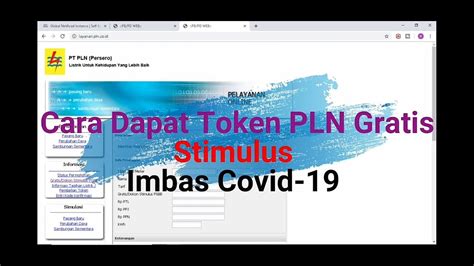 CARA DAPAT TOKEN PLN GRATIS 3 BULAN Stimulus IMBAS COVID 19 YouTube