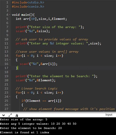 C Linear Search Program In C Various Ways Explained With Example