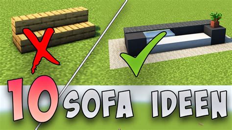 10 SOFA IDEEN für ein MINECRAFT HAUS YouTube