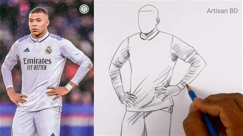 How To Draw Kylian Mbappe Face Realistic Portrait || Pencil Sketch Easy ...