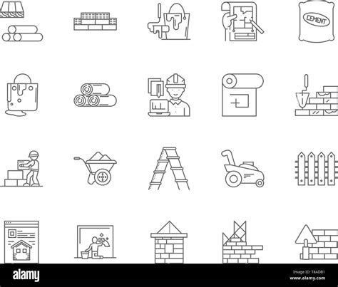 Constructores Comerciantes Iconos De L Nea Signos Vector Ilustraci N