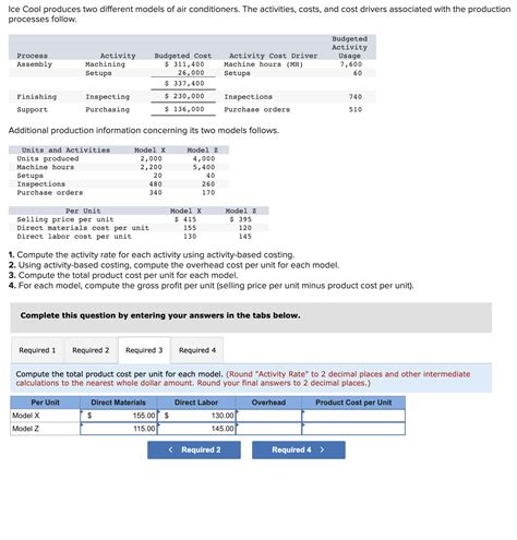 Solved Ice Cool produces two different models of air | Chegg.com