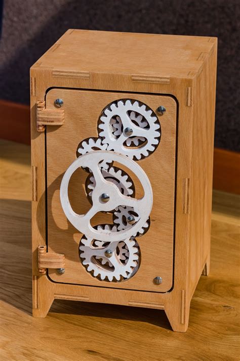 Small Wooden Storage Box With Gears Wooden T Boxes Unique Wooden