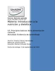 IND U3 EA EMCH docx Carrera Nutrición aplicada Grupo NA NIND 2102