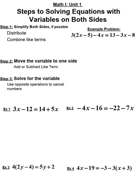 Solving Equations With Variables On Both Sides Pdf