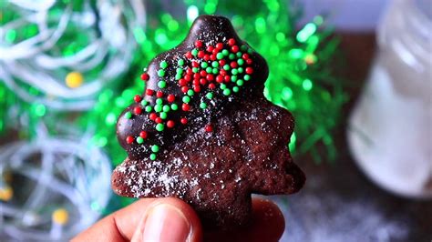 Chocolate Shortbread Christmas Tree Cookies Youtube