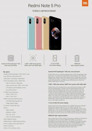 Xiaomi Redmi Note 5 and Redmi Note 5 Pro specs leak in full - GSMArena ...