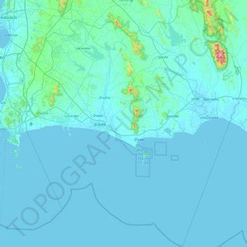 Rayong Province topographic map, elevation, terrain