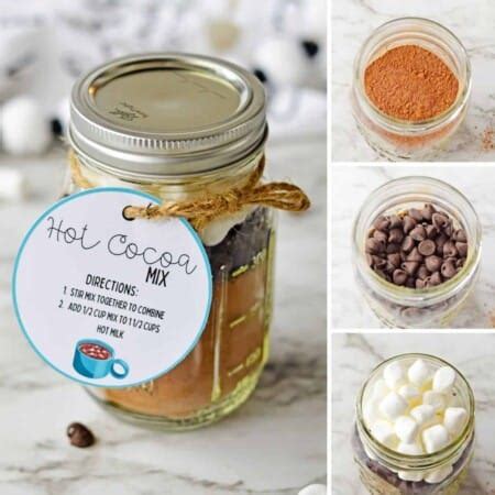 Homemade Hot Cocoa Mix In A Jar With Free Printable Gift Tag