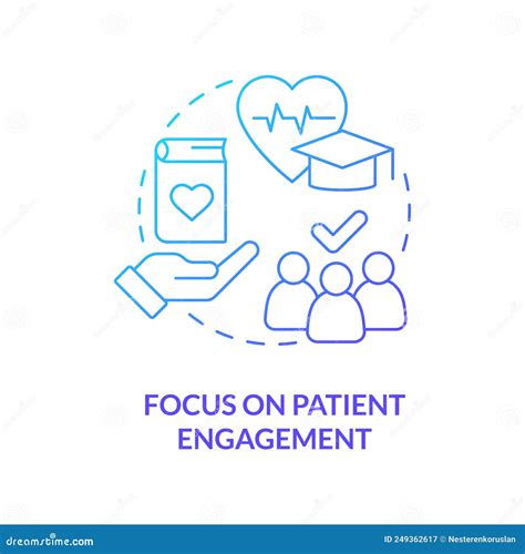 Focus On Patient Engagement Blue Gradient Concept Icon Stock Vector