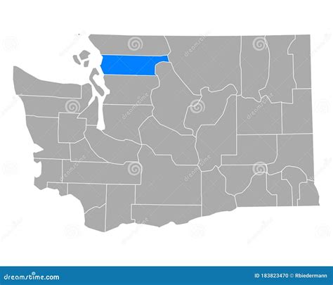 Map Of Skagit County In Washington Dc State On White Background Single