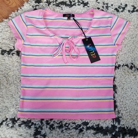 Delia S Dolls Kill Striped Tee Brand New With Depop