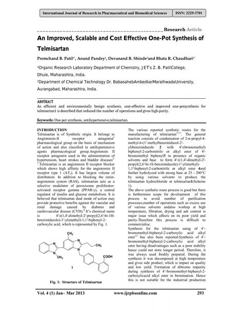 An Improved Scalable And Cost Effective One Pot Synthesis Of