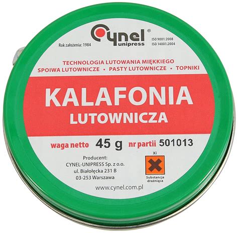 Kalafonia Lutownicza Do Lutowania Topnik Cynel G Sklep Opinie