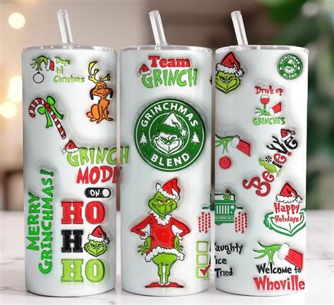 Inflated Christmas Tumbler Retro Merry Christmas D Inflated Etsy