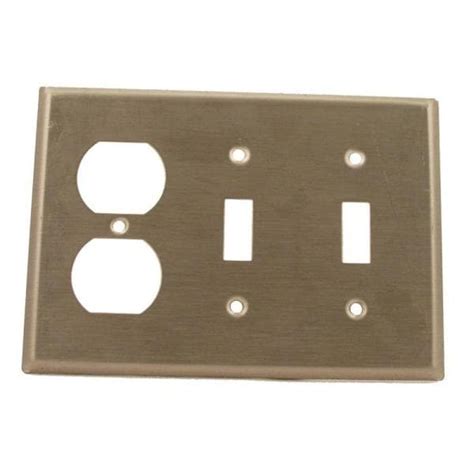 Leviton Stainless Steel 3 Gang 2 Toggle1 Duplex Wall Plate 1 Pack 84021 40 The Home Depot