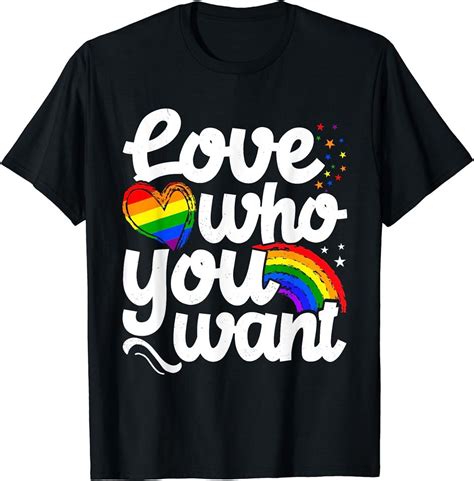 Rainbow LGBTQ Love Who You Want Gay Pride LGBT Men Women T Shirt Sold By Hawa SKU