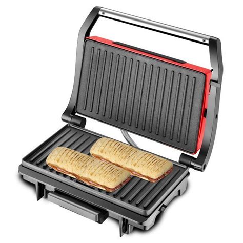 Appareil Panini Grill Techwood 1500W Rouge SpaceNet Tunisie