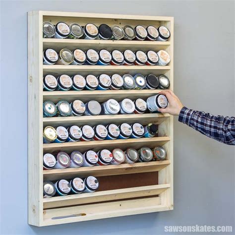 DIY Wall-Mounted Paint Storage Rack (Easy Plans) | Saws on Skates®