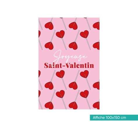 Affiche Joyeuse Saint Valentin AF113 Pour Vitrines Comstickers