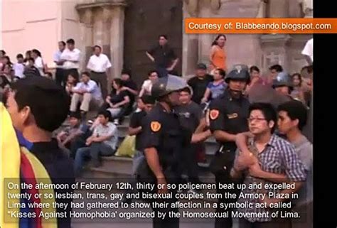 Police Rough Up Gay Activists At Lima Peru Kiss In Towleroad Gay News