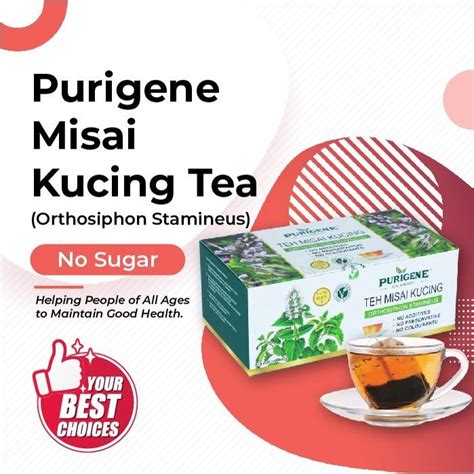 Purigene Misai Kucing Tea 2gx 20 Sachets Health And Nutrition Health