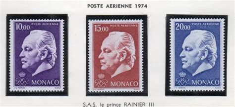 MONACO 1974 POSTE aérienne Prince Rainier III Y T 97 à 99 3 timbres