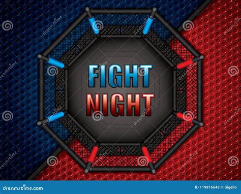 MMA octagon cage stock vector. Illustration of octagon - 119816648