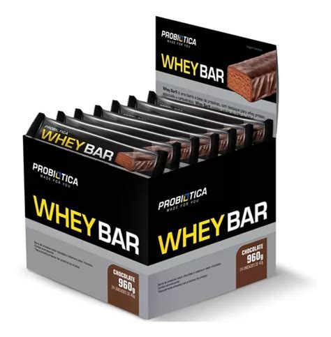 Whey Bar Low Carb 24 Barras Probiotica Sabores Frete grátis